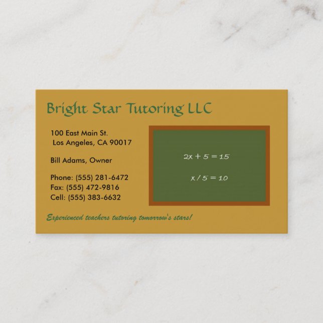 Green Board GL T/T Business Card (Front)