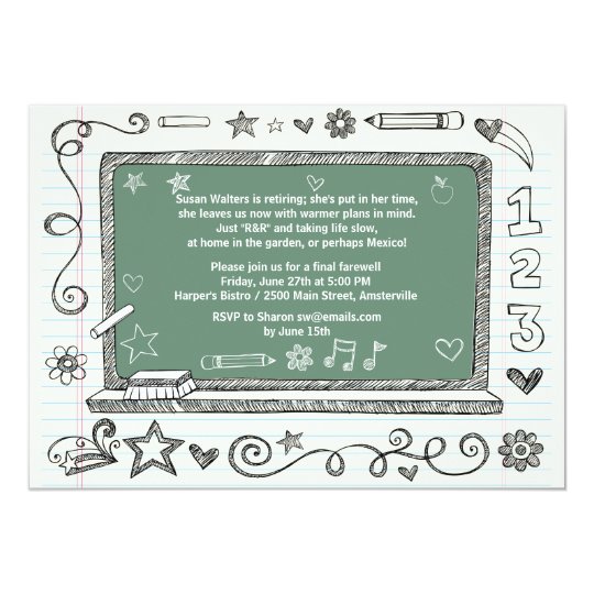 Teacher Retirement Invitations Template 6