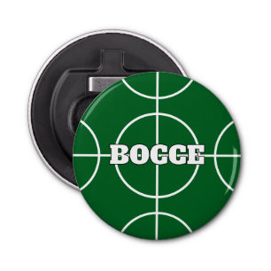 Green Bocce Ball bottle opener fridge magnet