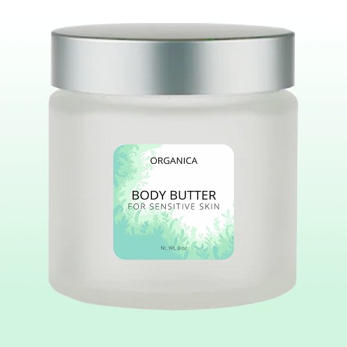 Green Body Butter Labels For Sensitive Skin