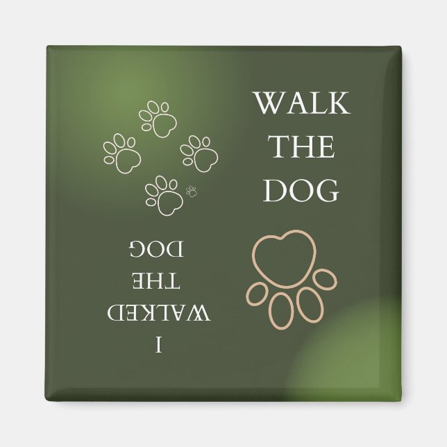 Green Bohemian dog walker flip  Magnet (Front)