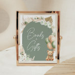 Green Boho Bear Balloon Books and Gifts Poster<br><div class="desc">Make your event special with this Gender Neutral Baby Shower with our cute and lovely printable Books and Gifts Sign featuring adorable Boho Floral Bear Shower theme. Download,  personalize,  and create lasting memories with this perfect touch for your joyous celebration!

BS693</div>