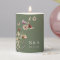 Green Boho Pillar Candle