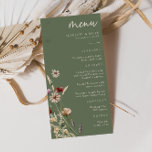 Green Boho Wedding Menu<br><div class="desc">Green Boho Wedding Menu. This stylish & elegant wedding menu features gorgeous hand-painted watercolor wildflowers arranged as a lovely bouquet perfect for spring,  summer,  or fall weddings. Find matching items in the Sage Green Boho Wildflower Wedding Collection.</div>