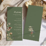 Green Boho Wedding Menu<br><div class="desc">Green Boho Wedding Menu. This stylish & elegant wedding menu features gorgeous hand-painted watercolor wildflowers arranged as a lovely bouquet perfect for spring,  summer,  or fall weddings. Find matching items in the Sage Green Boho Wildflower Wedding Collection.</div>