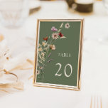 Green Boho Wedding Table Numbers<br><div class="desc">Green Boho Wedding Table Numbers. This stylish & elegant wedding table card features gorgeous hand-painted watercolor wildflowers arranged as a lovely bouquet perfect for spring,  summer,  or fall weddings. Find matching items in the Sage Green Boho Wildflower Wedding Collection.</div>