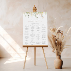Green Boho Wildflower Alphabetical Seating Chart
