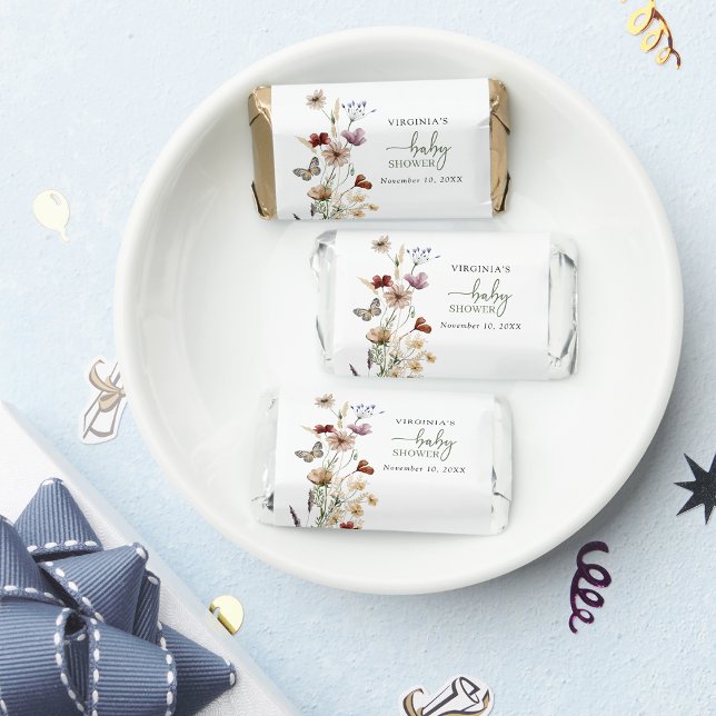 Green Boho Wildflower Baby Shower Hershey's Miniatures (Sage Green Boho Wildflower Baby Shower Hershey's Miniatures by Painted Paperie
)