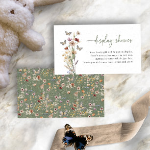 Green Boho Wildflower Display Shower Enclosure Card
