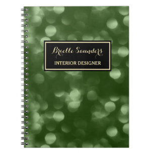 Green Bokeh Interior Designer Notebook