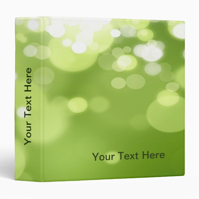 Green Bokeh Sunshine 3 Ring Binder (Front/Spine)