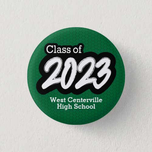 Green Bold Brush Class of 2023 Button