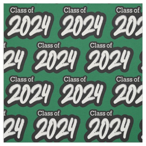 Green Bold Brush Class of 2024 Fabric