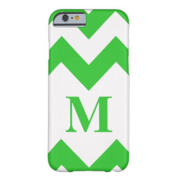 Green Bold Chevron with monogram Barely There iPhone 6 Case