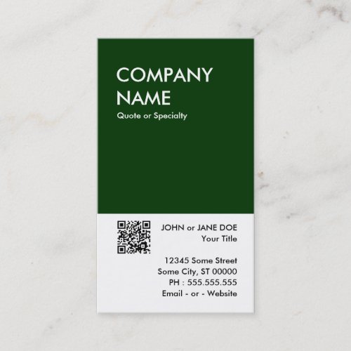 green bold design your own QR code Business Card