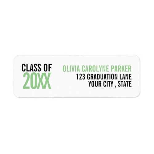  Green bold graduation custom YEAR Label