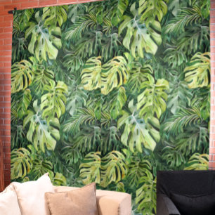 Green Bold Jungle Leaves Palm Blackout Curtains