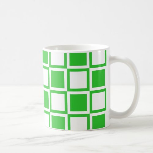 Green Bold Mod Squares Coffee Mug
