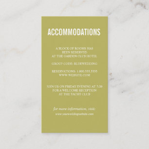 Green Bold Wildflowers wedding ACCOMMODATION Enclosure Card