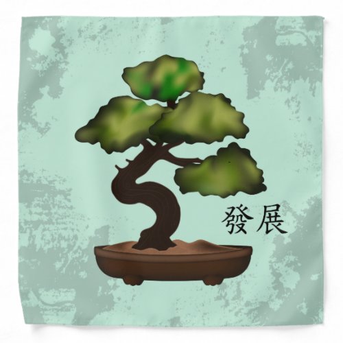 Green Bonsai grunge background Growth Bandana