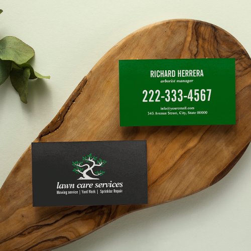 Green Bonsai Lawn Care Gardening Landscaping Business Card