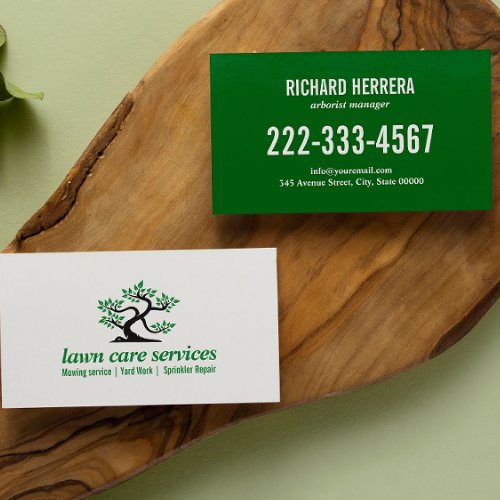 Green Bonsai Lawn Care Gardening Landscaping Business Card
