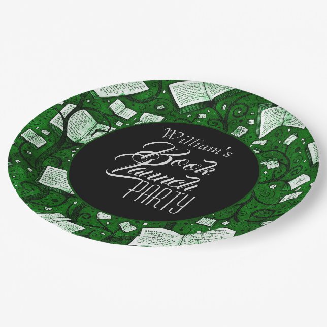 Green Book Launch Party Paper Plates (Angled)