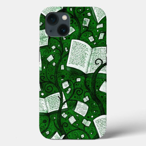 Green Books Background iPhone 13 Case