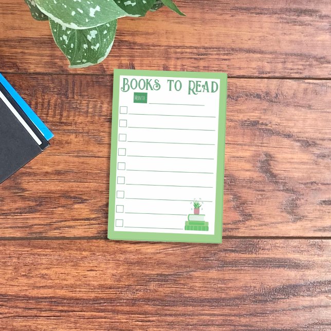 Green Books To Read List Notes (Books to read list green sticky notes .)