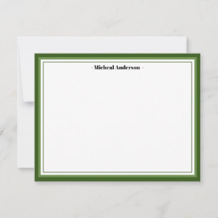 Green Border Classic Personalized  Note Card
