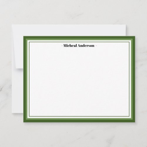 Green Border Classic Personalized  Note Card