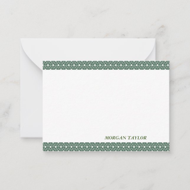 Green Borders Personalized Note Cards (Front)