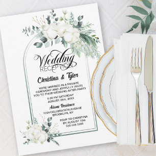 Green Botanical Arch Wedding Reception Invitation