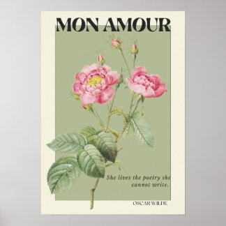 Green Botanical Flower Poster Room Decor