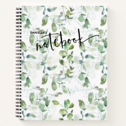 Green Botanical Foliage Watercolor Notebook