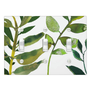 Green Botanical Glam Plant Leaves Elegant Chic Light Switch Cover