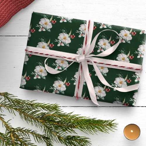 Green Botanical Holiday Wrapping Paper