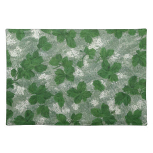 Green Botanical Leaf Pattern Cloth Placemat