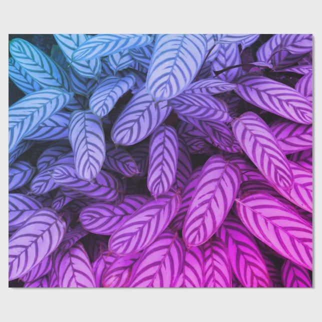 Green Botanical Leaf Pattern Wrapping Paper (Flat)
