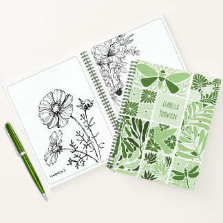 Green Botanical Notebook | Custom Name