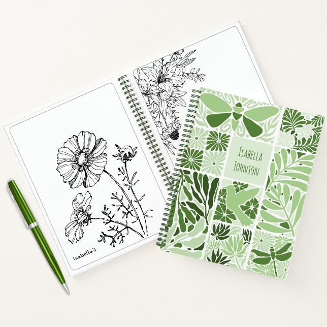 Green Botanical Notebook | Custom Name (Creator Uploaded)