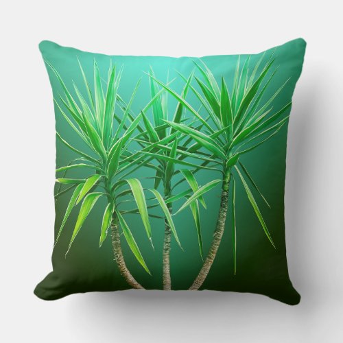 Green Botanical Palm Tree Cushion