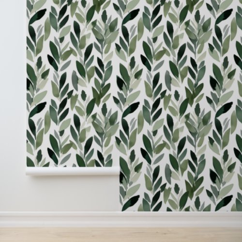 Green Botanical Pattern Wallpaper