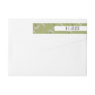 Green Botanical Pixie Floral Greenery Wedding Logo Wrap Around Label