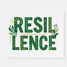 Green Botanical Resilience Typography Poster Print