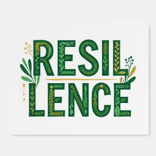 Green Botanical Resilience Typography Poster Print
