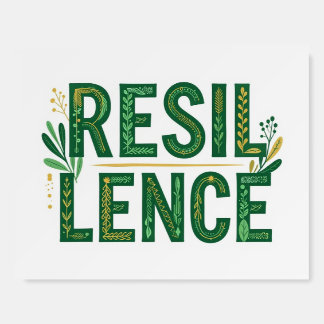 Green Botanical Resilience Typography Poster Print
