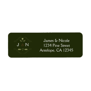 Green Botanical Rustic Forest Modern Wedding Label