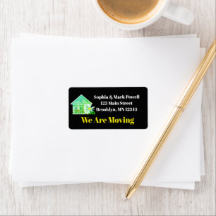Green Botanical We Are Moving New Home Address Label
