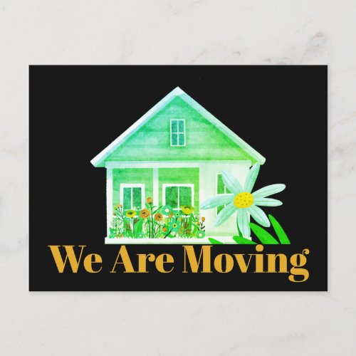 Green Botanical We Are Moving New Home Address Postcard